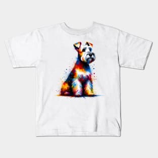 Colorful Abstract Glen of Imaal Terrier Splash Art Kids T-Shirt